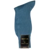 Socks<Bresciani Calf Length Cotton Socks Bluette