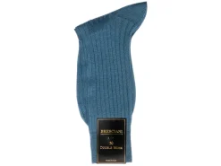 Socks<Bresciani Calf Length Cotton Socks Bluette