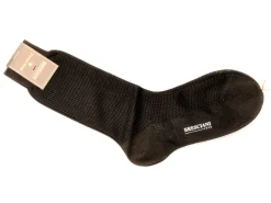 Socks<Bresciani Calf Length Cotton Socks Brown & Black Dogstooth