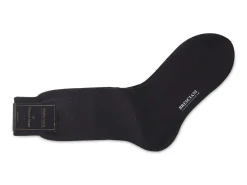 Socks<Bresciani Calf Length Cotton Socks Black with Mocha Spots