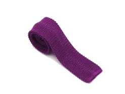 Ties<Double Monk Silk Knit Tie Purple