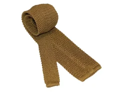 Ties<Double Monk Silk Knit Tie Tobacco