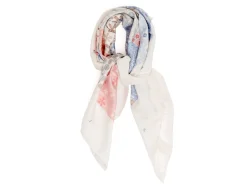 Scarves<Double Monk Silk Patchwork Foulard Floral White
