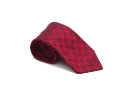 Ties<Double Monk Silk Tie Jacquard Flower Red