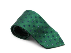 Ties<Double Monk Silk Tie Jacquard Flower Green