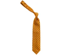 Ties<Double Monk Silk Tie Jacquard Flower Yellow
