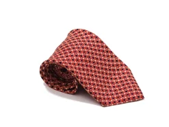Ties<Double Monk Silk Tie Retro Circle Red