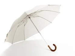 Umbrellas<Fox Umbrellas Telescopic Malacca Handle Ivory & Brown Polka Dot