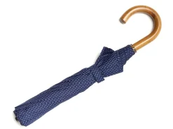 Umbrellas<Fox Umbrellas Telescopic Malacca Handle Navy & White Polka Dot