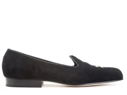 Slippers<Edward Green Albert Double Monk Black Velvet