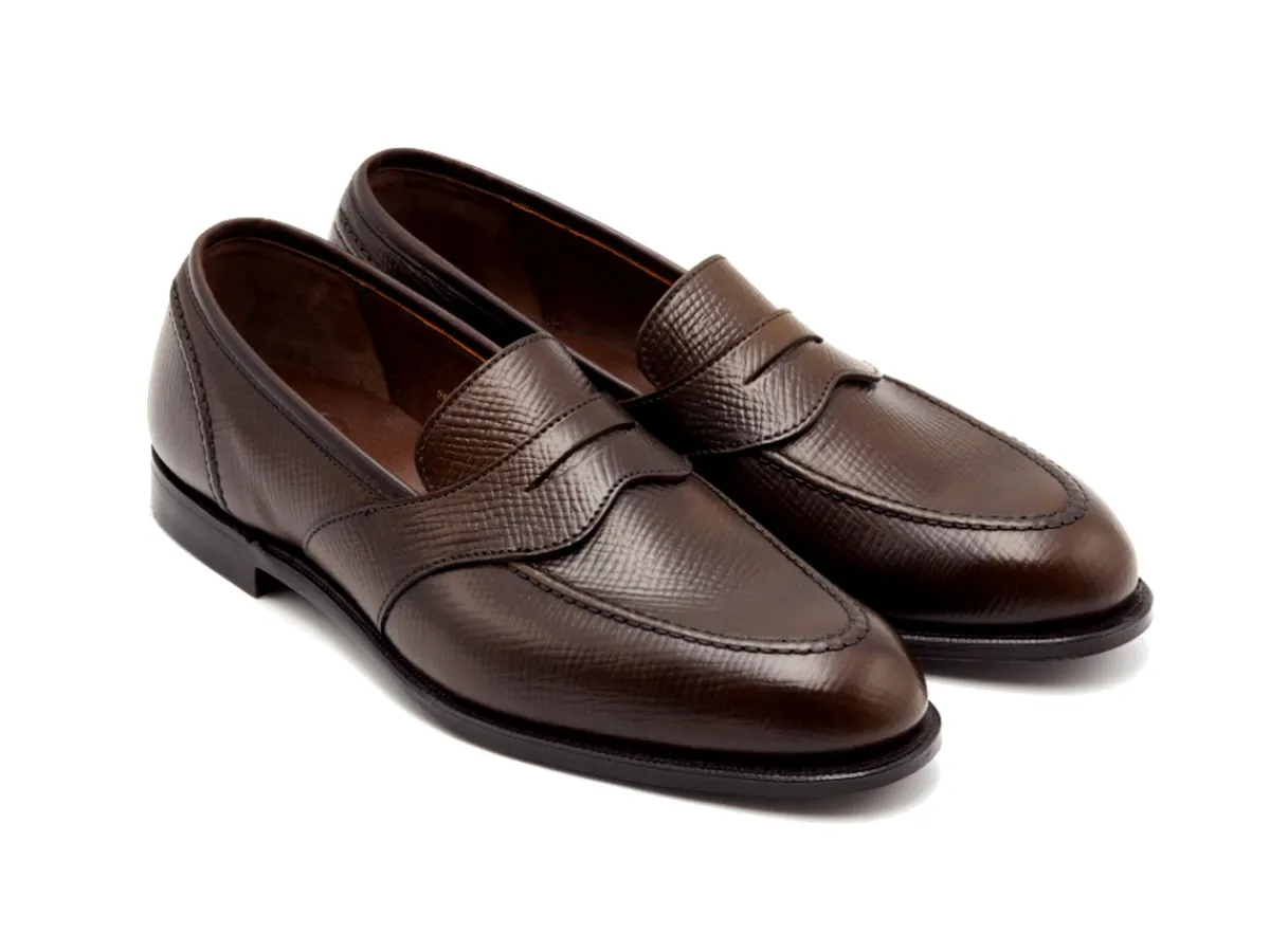 Summer Shoes | Penny Loafers<Crockett & Jones Alcaston Dark Brown Hatch Grain Cordovan