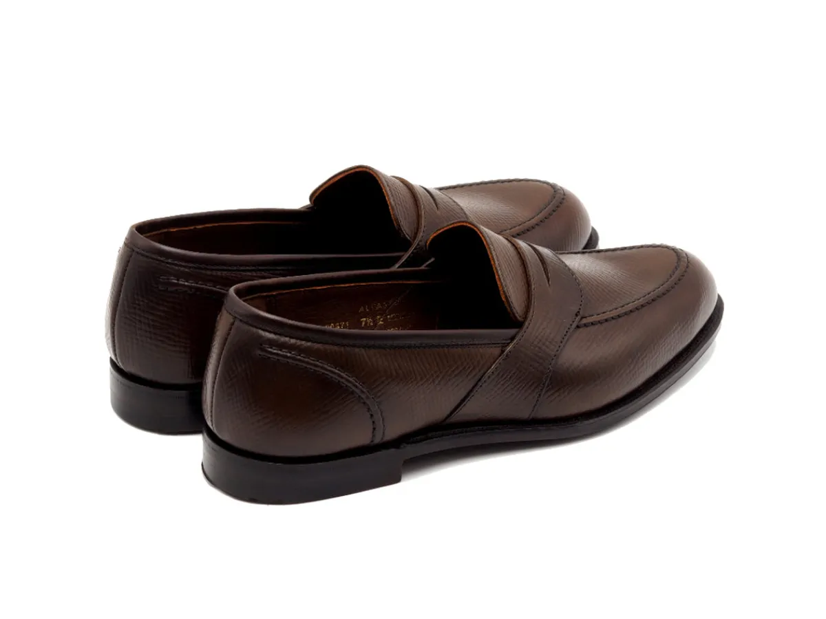 Summer Shoes | Penny Loafers<Crockett & Jones Alcaston Dark Brown Hatch Grain Cordovan
