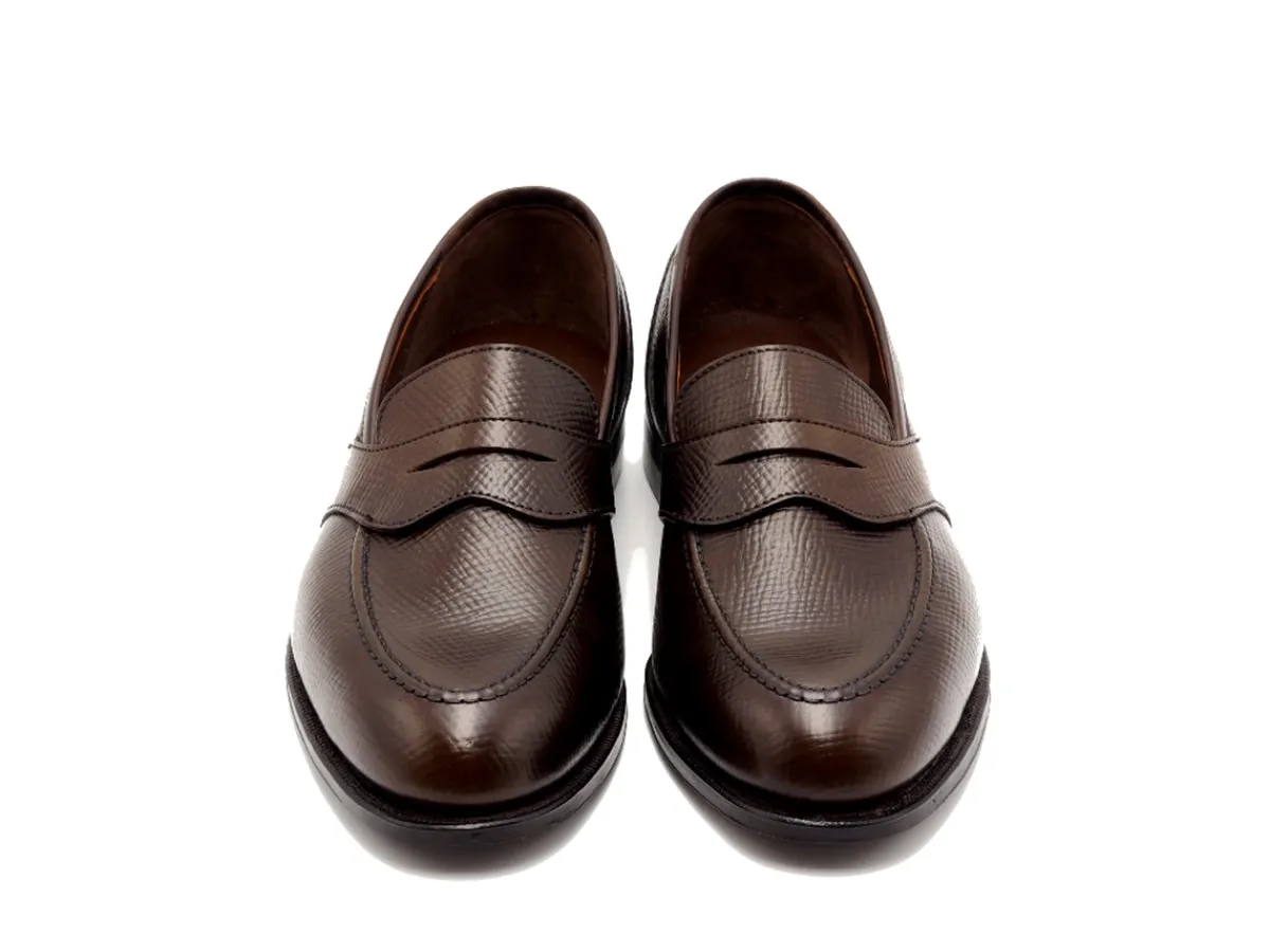 Summer Shoes | Penny Loafers<Crockett & Jones Alcaston Dark Brown Hatch Grain Cordovan