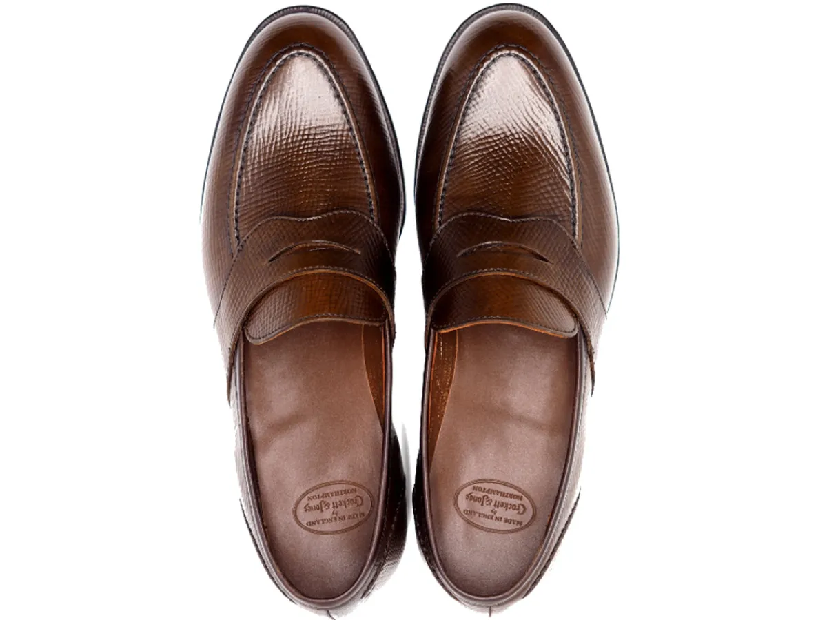 Summer Shoes | Penny Loafers<Crockett & Jones Alcaston Dark Brown Hatch Grain Cordovan