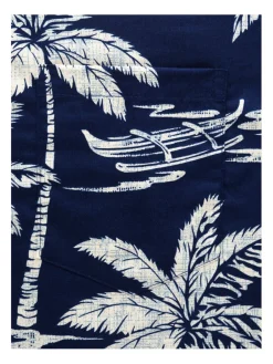 Aloha Shirts<Paradise Found Aloha Shirt Cotton Canoe Navy