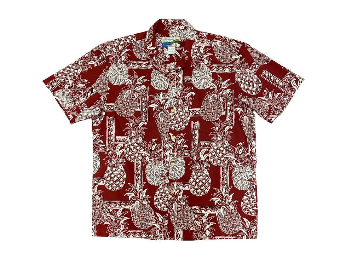 Aloha Shirts<Paradise Found Aloha Shirt Cotton Tapa Pineapple Red