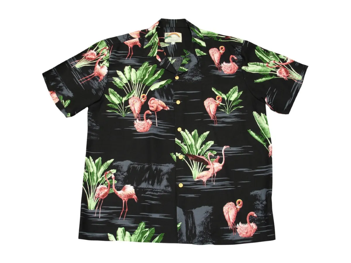 Aloha Shirts<Paradise Found Aloha Shirt Flamingo Black