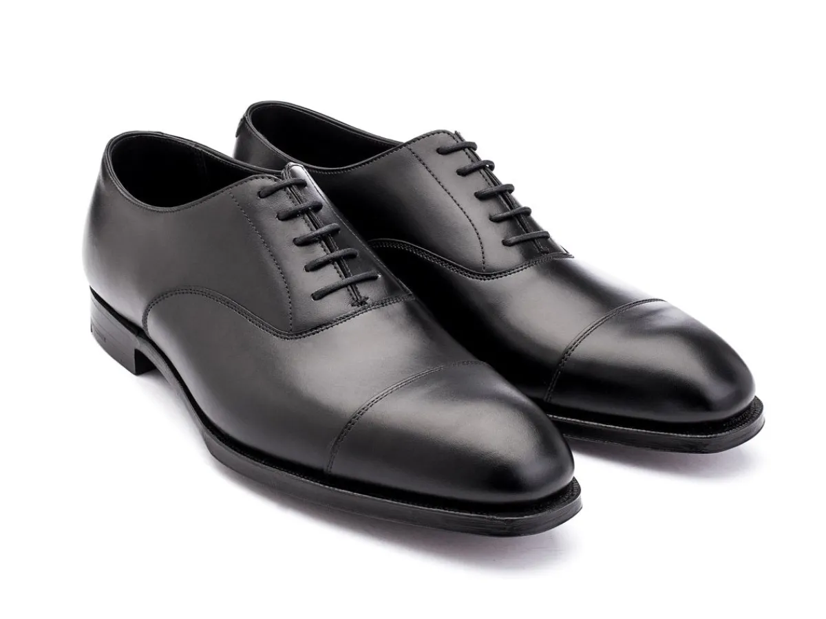 Straight Cap Oxfords | Oxfords<Crockett & Jones Audley Black Calf