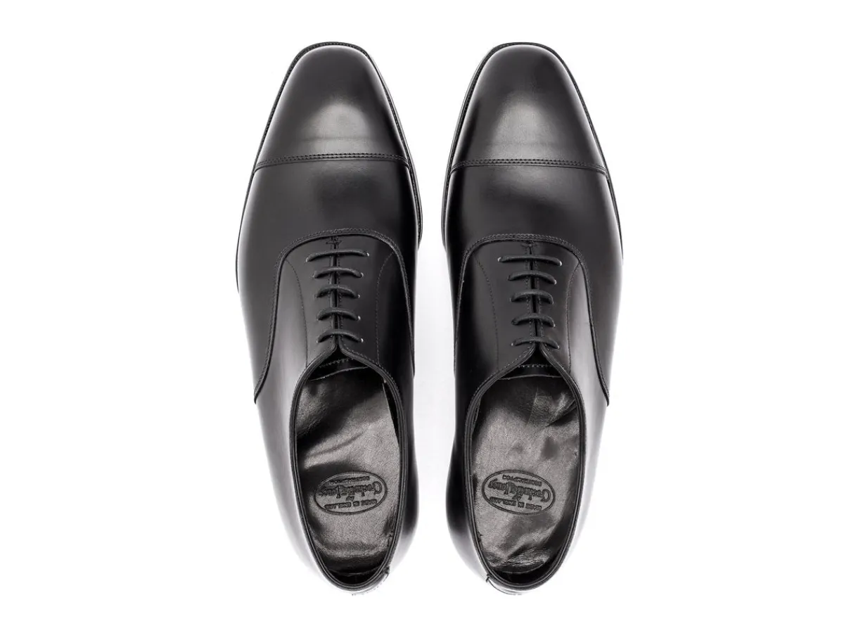 Straight Cap Oxfords | Oxfords<Crockett & Jones Audley Black Calf