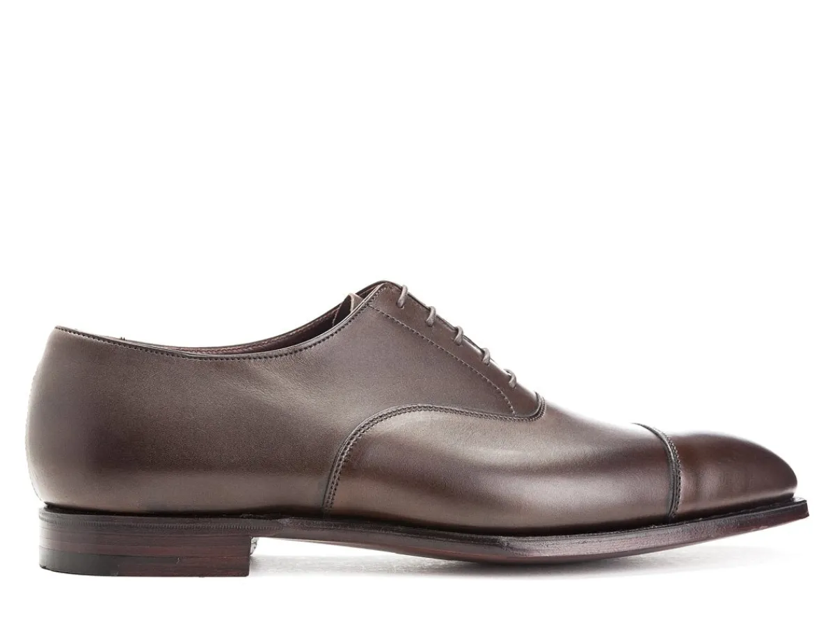 Straight Cap Oxfords | Oxfords<Crockett & Jones Audley Dark Brown Antique Calf