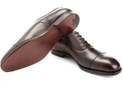 Straight Cap Oxfords | Oxfords<Crockett & Jones Audley Dark Brown Antique Calf