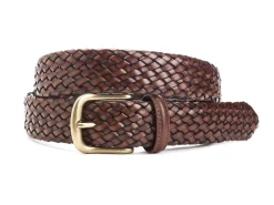 Belts<Crockett & Jones Belt Brown Woven Calf