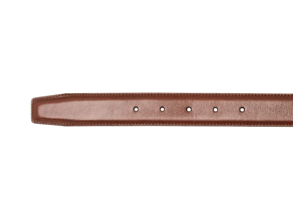 Belts<Crockett & Jones Belt Chestnut Calf Brass Buckle