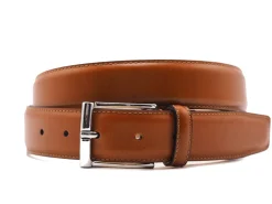 Belts<Crockett & Jones Belt Tan Calf Nickel Buckle