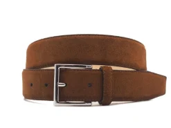 Belts<Crockett & Jones Belt Tobacco Suede Nickel Buckle