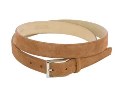 Belts<Simonnot Godard Belt with Nickel Buckle Tobacco Suede