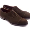 Straight Cap Oxfords | Suede<Crockett & Jones Bendigo Dark Brown Calf Suede