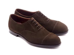 Straight Cap Oxfords | Suede<Crockett & Jones Bendigo Dark Brown Calf Suede