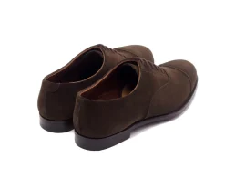 Straight Cap Oxfords | Suede<Crockett & Jones Bendigo Dark Brown Calf Suede