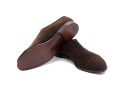 Straight Cap Oxfords | Suede<Crockett & Jones Bendigo Dark Brown Calf Suede