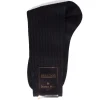 Socks<Bresciani Calf Length 100% Wool Socks Plain Ribbed Black