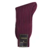 Socks<Bresciani Calf Length Cotton Socks 3-Ply Burgundy