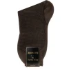 Socks<Bresciani Calf Length Cotton Socks Brown & Black Dogstooth