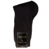 Socks<Bresciani Calf Length Cotton Socks Black