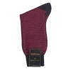Socks<Bresciani Calf Length Cotton Socks Navy & Red Dogstooth