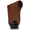 Socks<Bresciani Calf Length Cotton Socks Brown & Tan Dogstooth