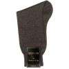 Socks<Bresciani Calf Length Cotton Socks Grey with Tan Spots