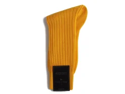 Socks<Bresciani Calf Length Cotton Socks 3-Ply Gold