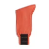 Socks<Bresciani Calf Length Cotton Socks Orange with Red Spots