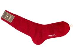 Socks<Bresciani Calf Length Cotton Socks Red