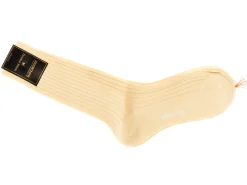 Socks<Bresciani Calf Length Cotton Socks Cream