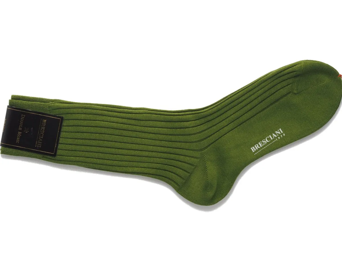 Socks<Bresciani Calf Length Cotton Socks 3-Ply Faida