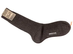 Socks<Bresciani Calf Length Cotton Socks Grey
