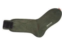 Socks<Bresciani Calf Length Cotton Socks Military Green with Brick Spots