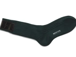 Socks<Bresciani Calf Length Cotton Socks 3-Ply Dark Green