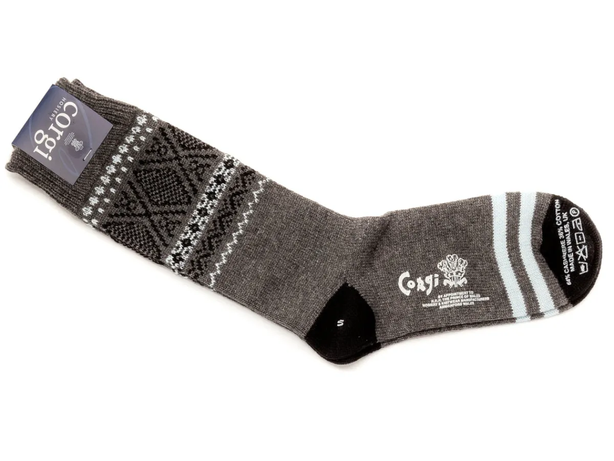Socks<Corgi Cashmere Cotton Socks Grey